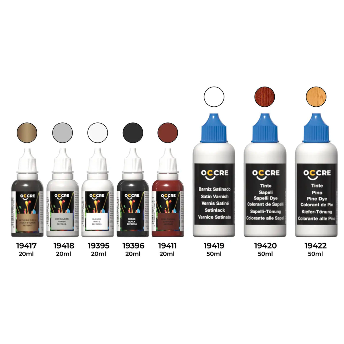 OcCre Pack 12 Peintures Acryliques – San Felipe – 30 Ml – Vernis, Bitume, Or, Cuivre, Sapelly, Nogal – 90554