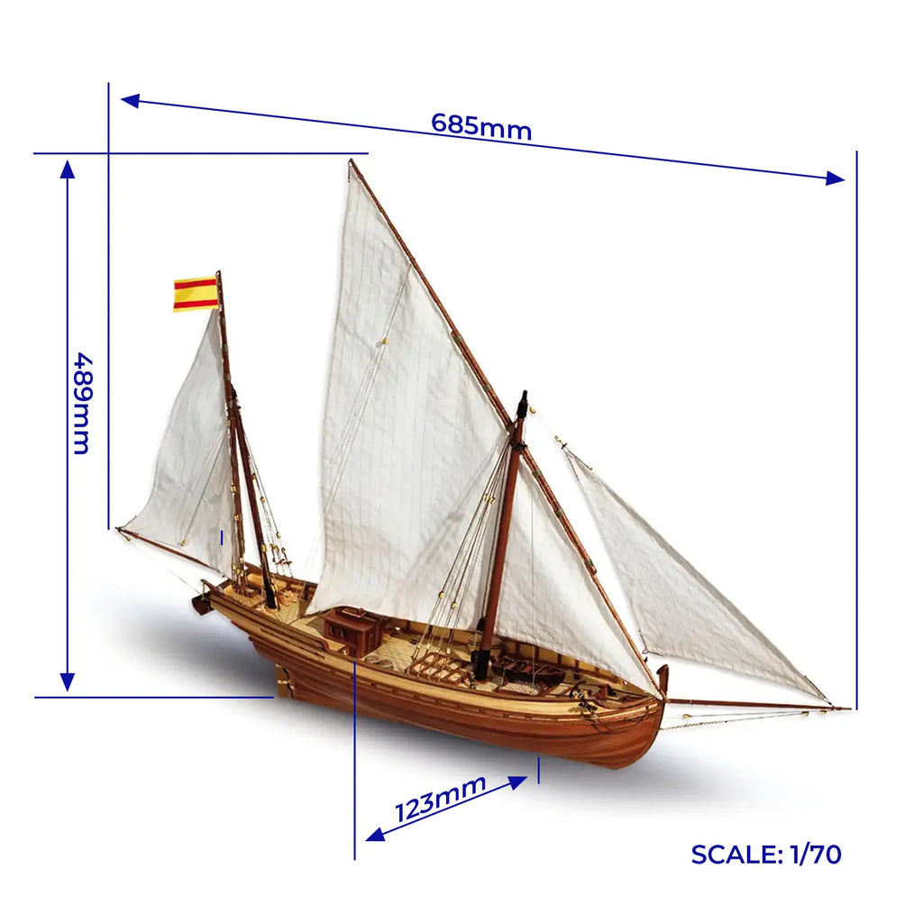 Maqueta de barco de madera San Juan