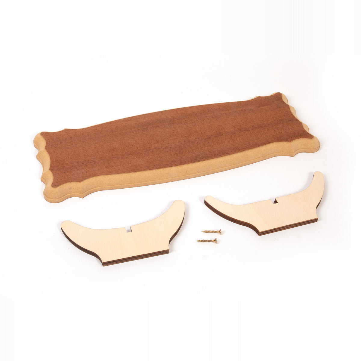 Basetta completa in legno con supporti per modellini di navi - 390x145 mm