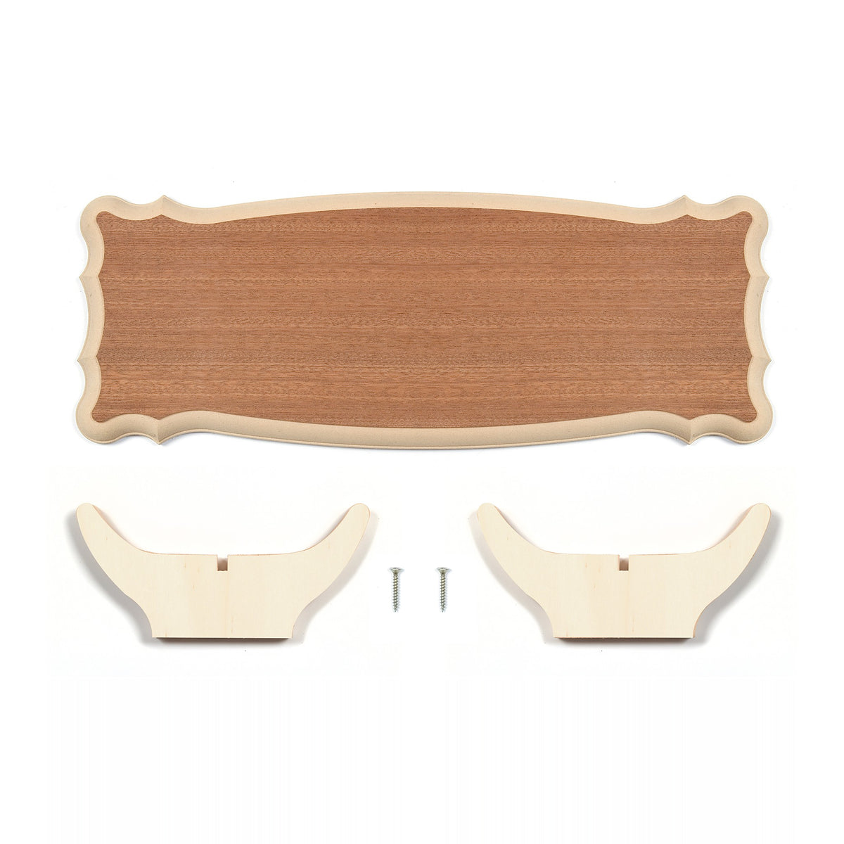 Basetta completa in legno con supporti per modellini di navi - 390x145 mm