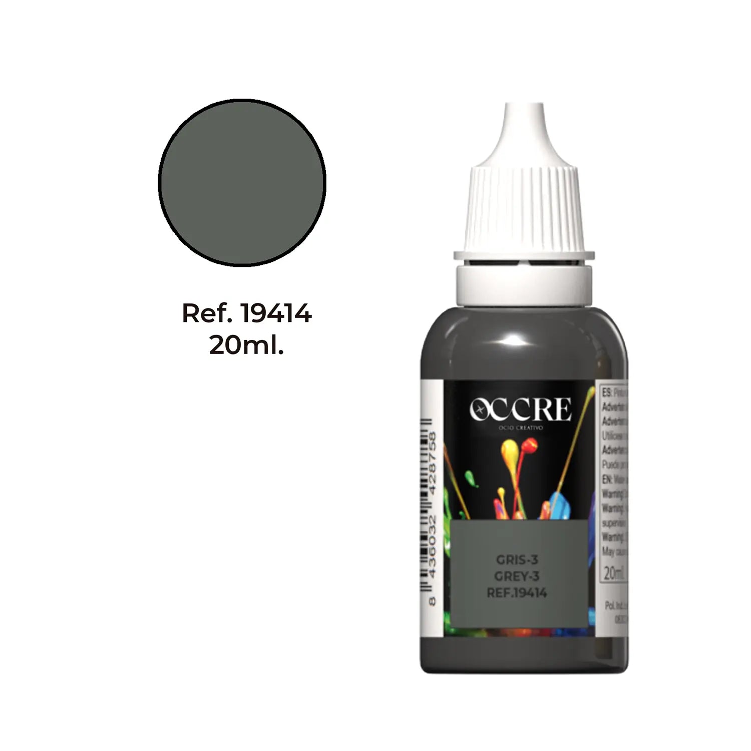 Pintura Acrílica Gris oscuro 20 ml