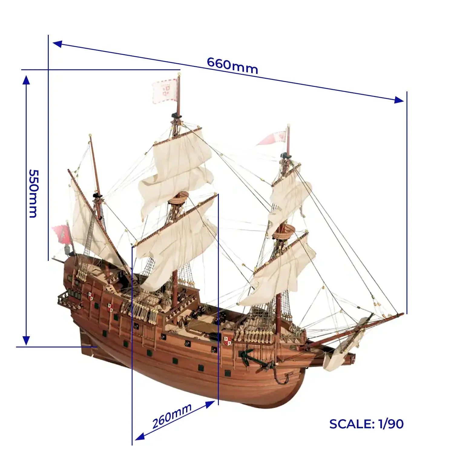 Maqueta de barco de madera San Martín