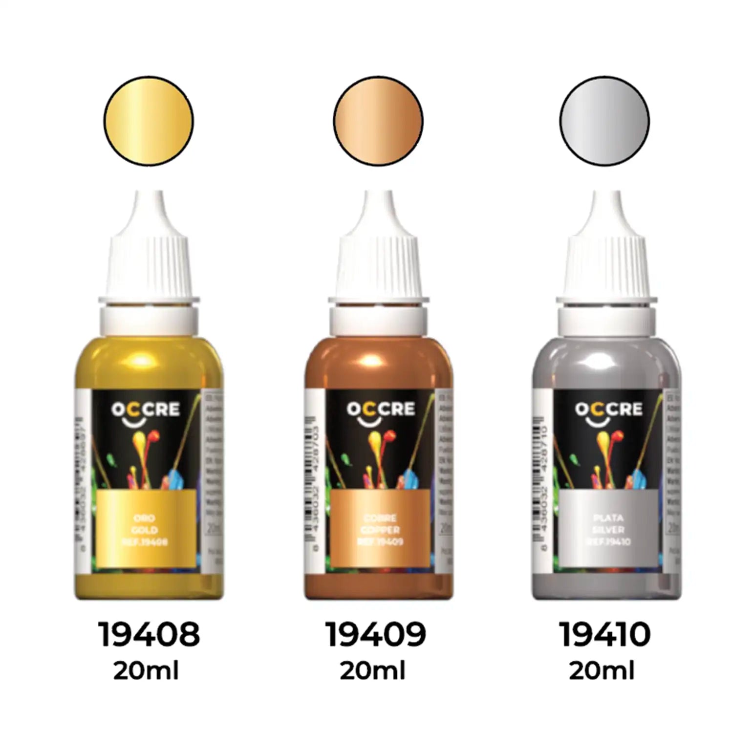 Pack metallic paints and brushes