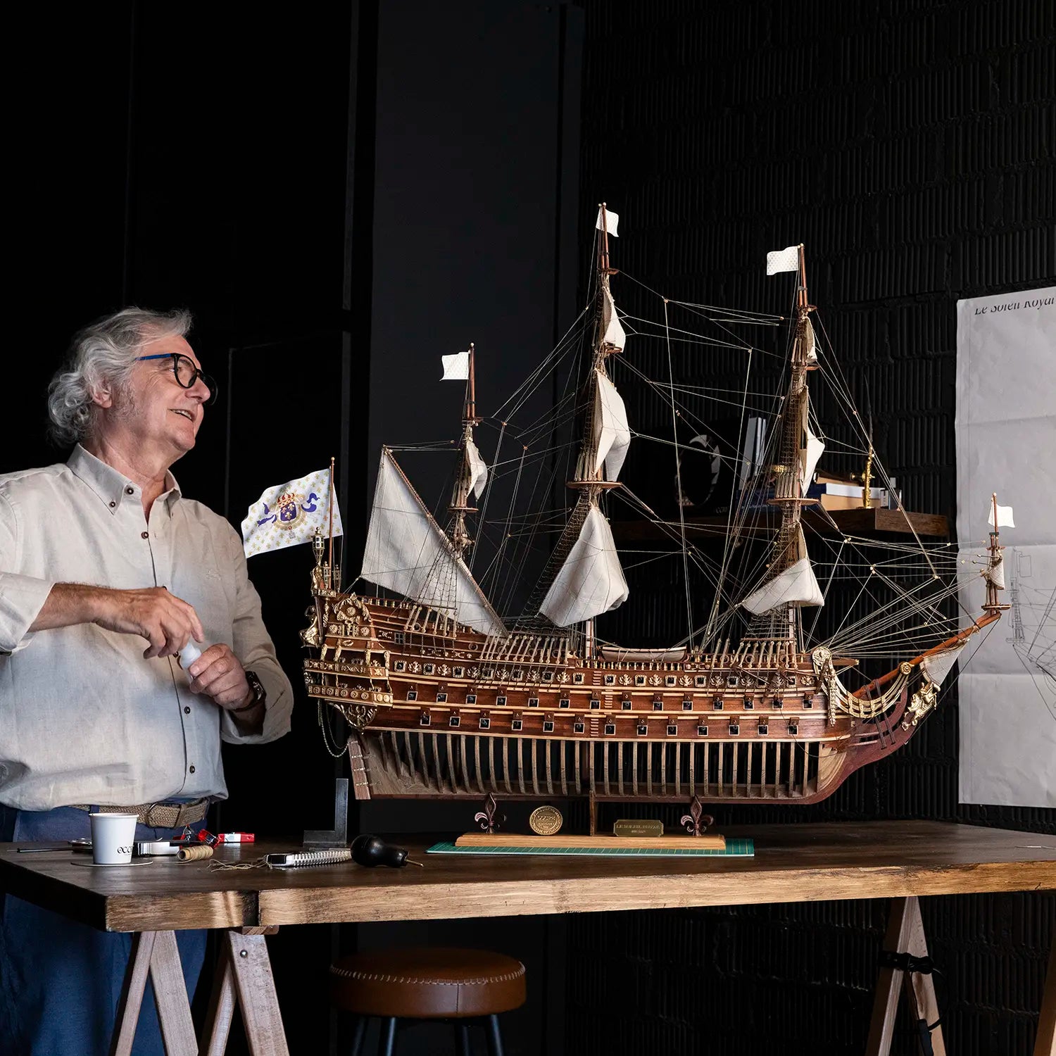 Grande modello della nave SOLEIL ROYAL, veliero francese del XVII Grande modello della nave SOLEIL ROYAL, veliero francese del XVII