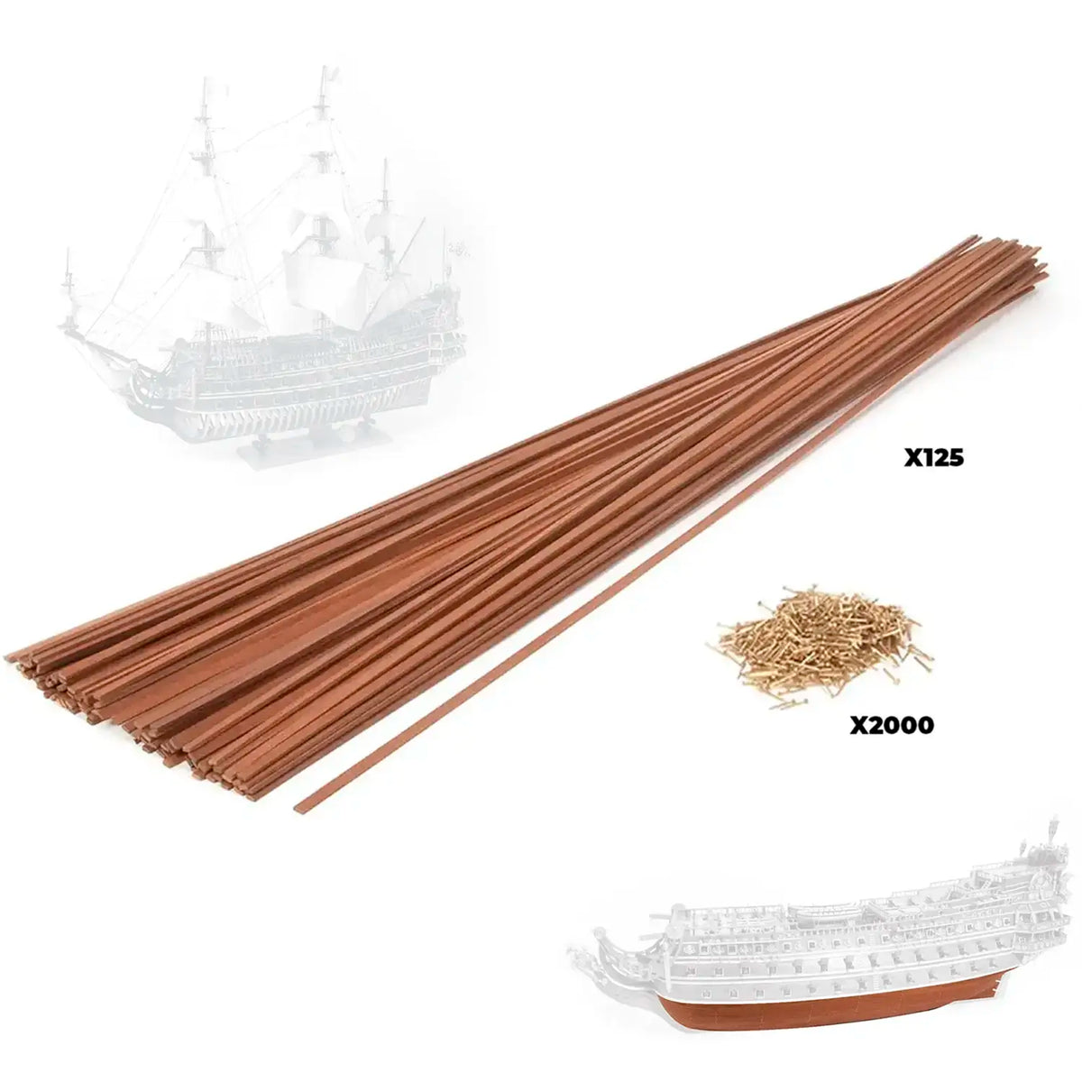 Pack de forro del casco en caoba – Maqueta Soleil Royal