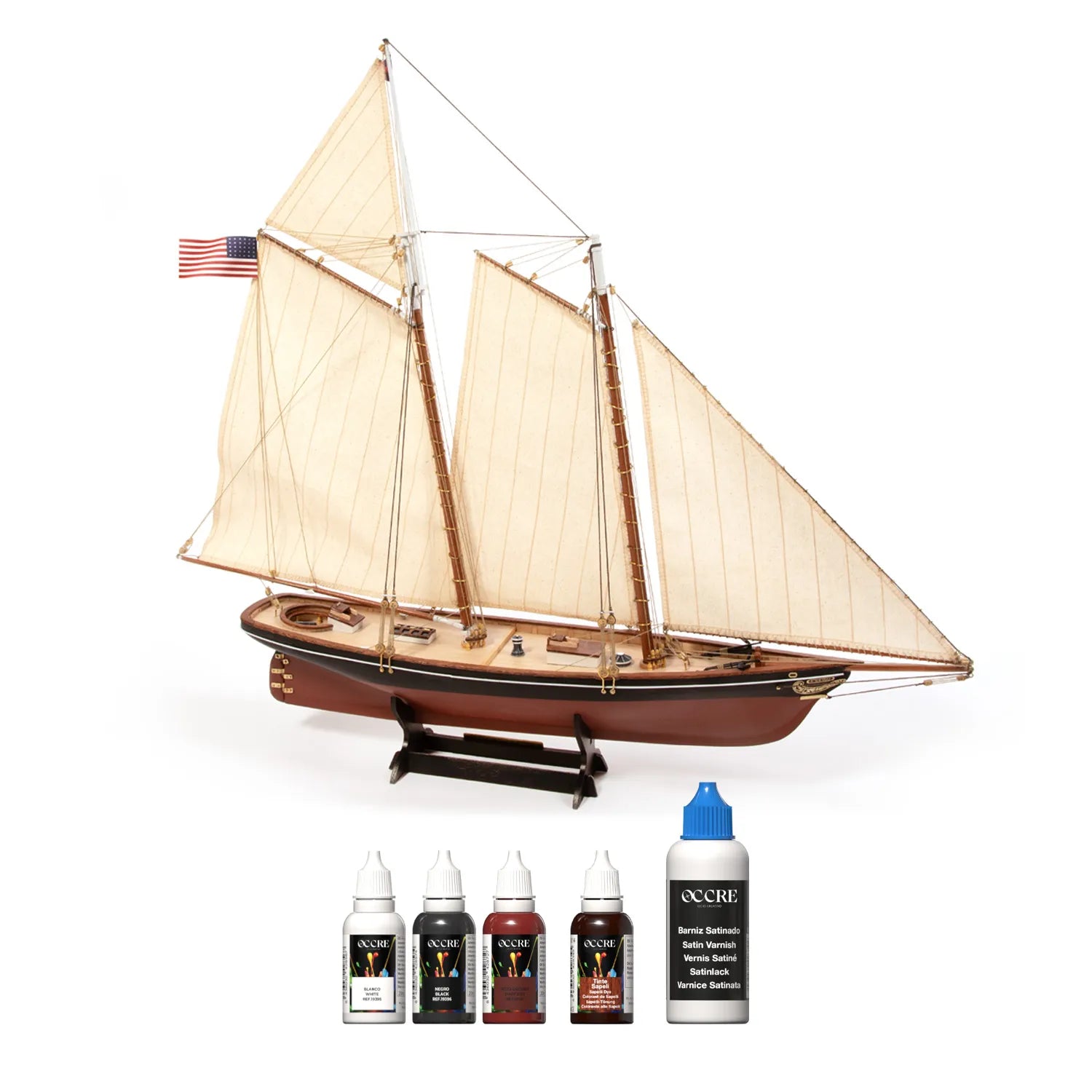Pack de pinturas acrílicas recomendado para la maqueta del Yate America 1851