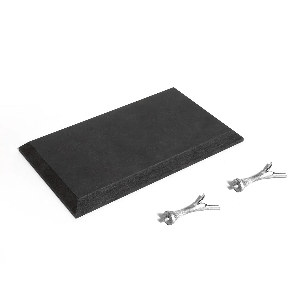 Peana de madera DM negra con soportes de metal para maqueta del Yate America 1851