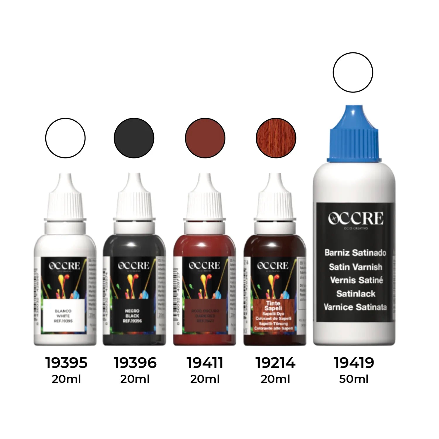 Colores y barniz incluidos en el pack de pinturas acrílicas para la maqueta del Yate America