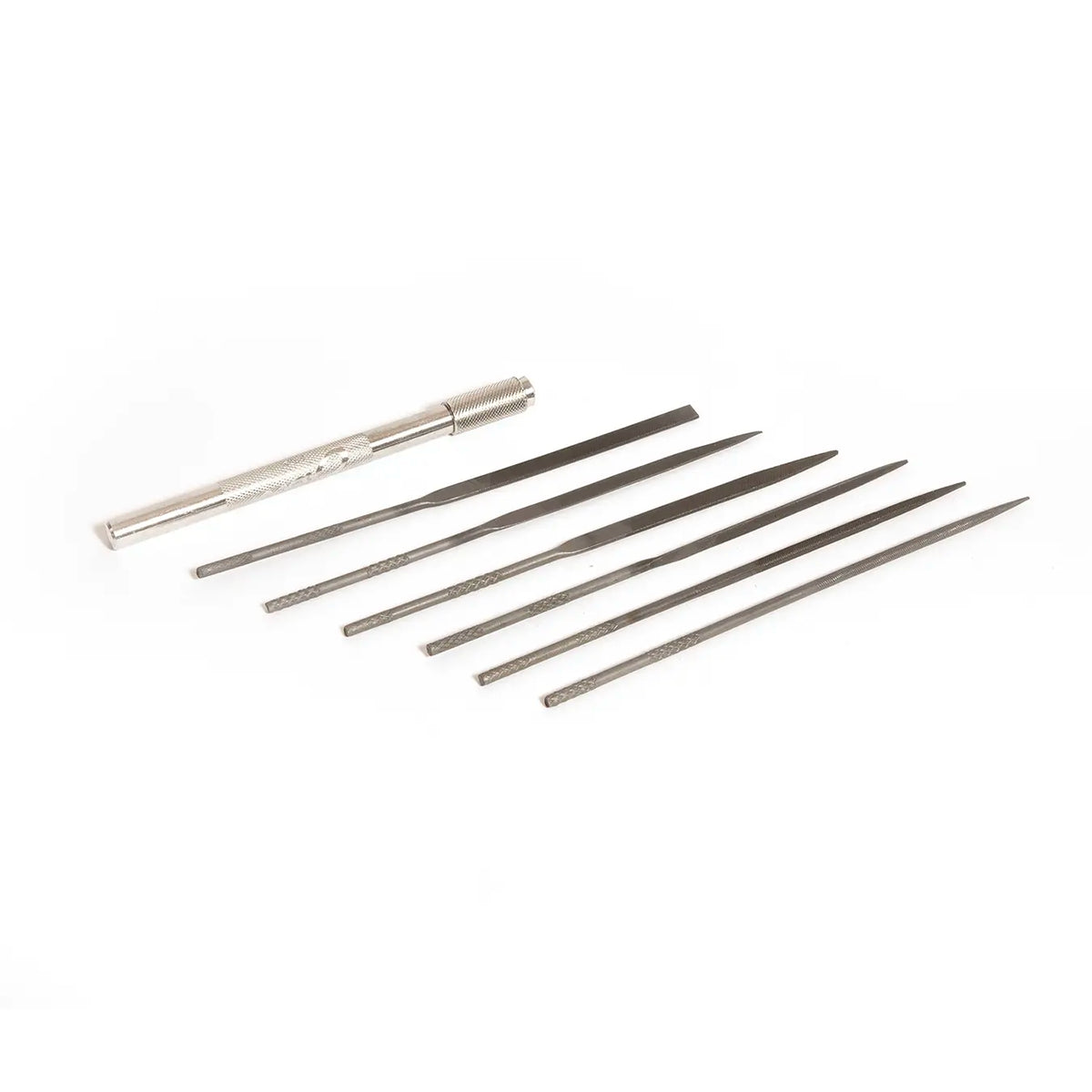 Precision needle file set (6 pieces) with handle