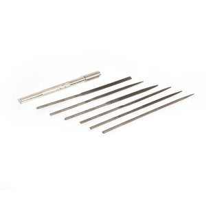 Precision needle file set (6 pieces) with handle