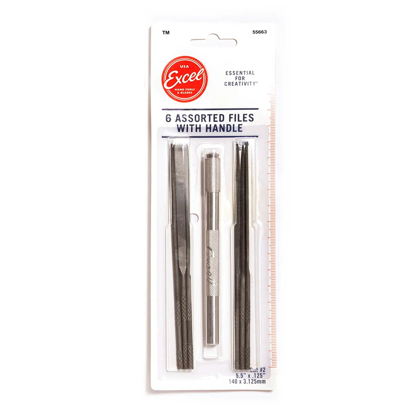 Precision needle file set (6 pieces) with handle