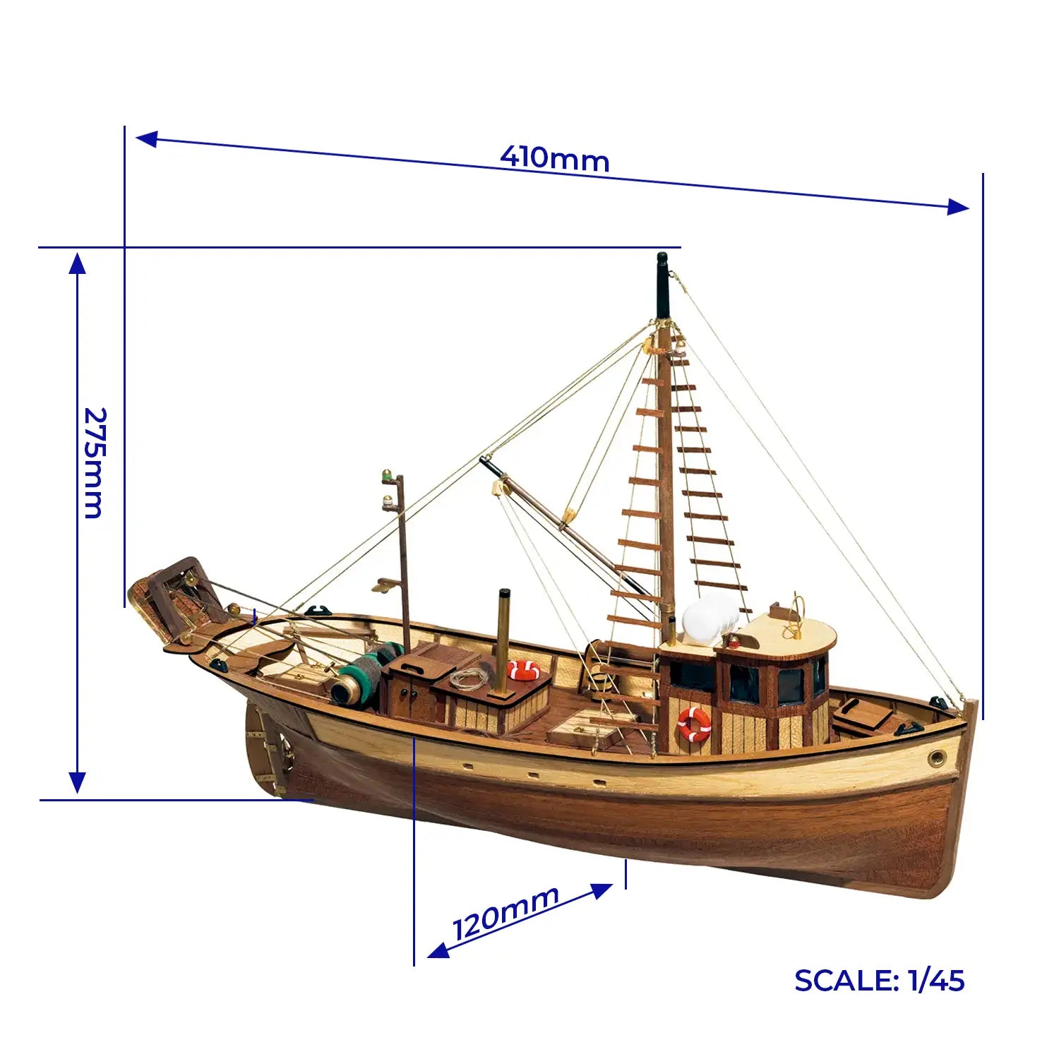 Maqueta de barco de madera Palamós
