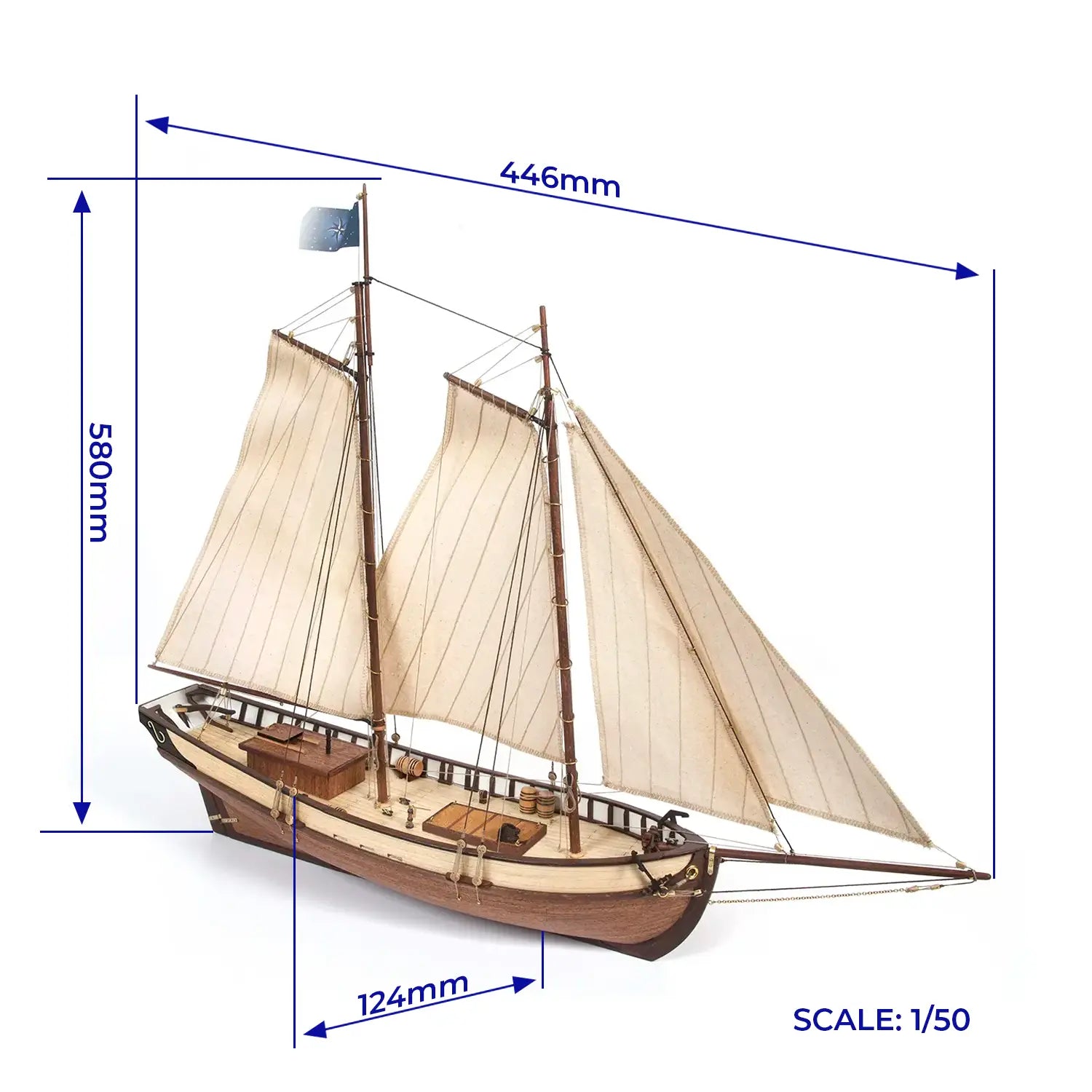 maqueta barco de madera: Polaris con velas (OCCRE 12007)