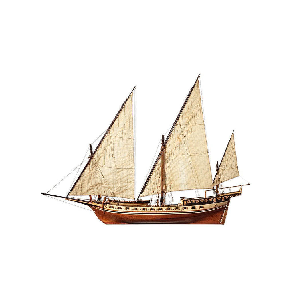 Maqueta de barco de madera Jabeque