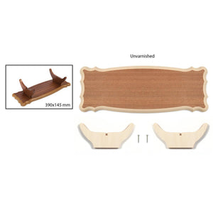 Kompletter Holz-Ausstellungsständer mit Halterungen für Schiffsmodelle - 390x145 mm