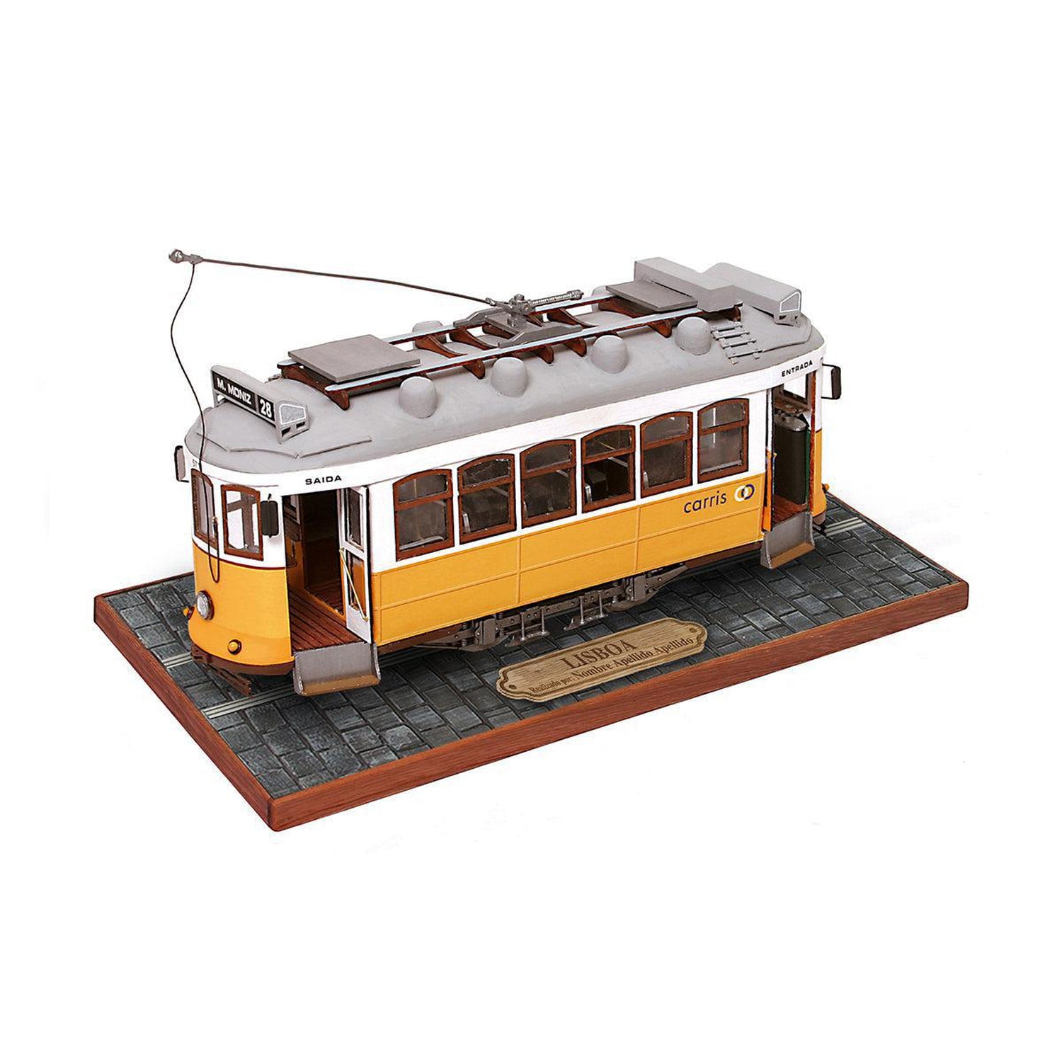 Maqueta del tranvía Lisboa de madera y metal