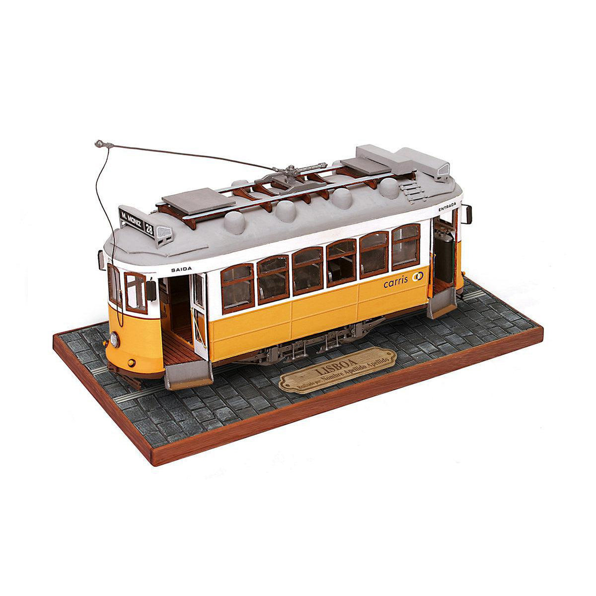 Maqueta del tranvía Lisboa de madera y metal