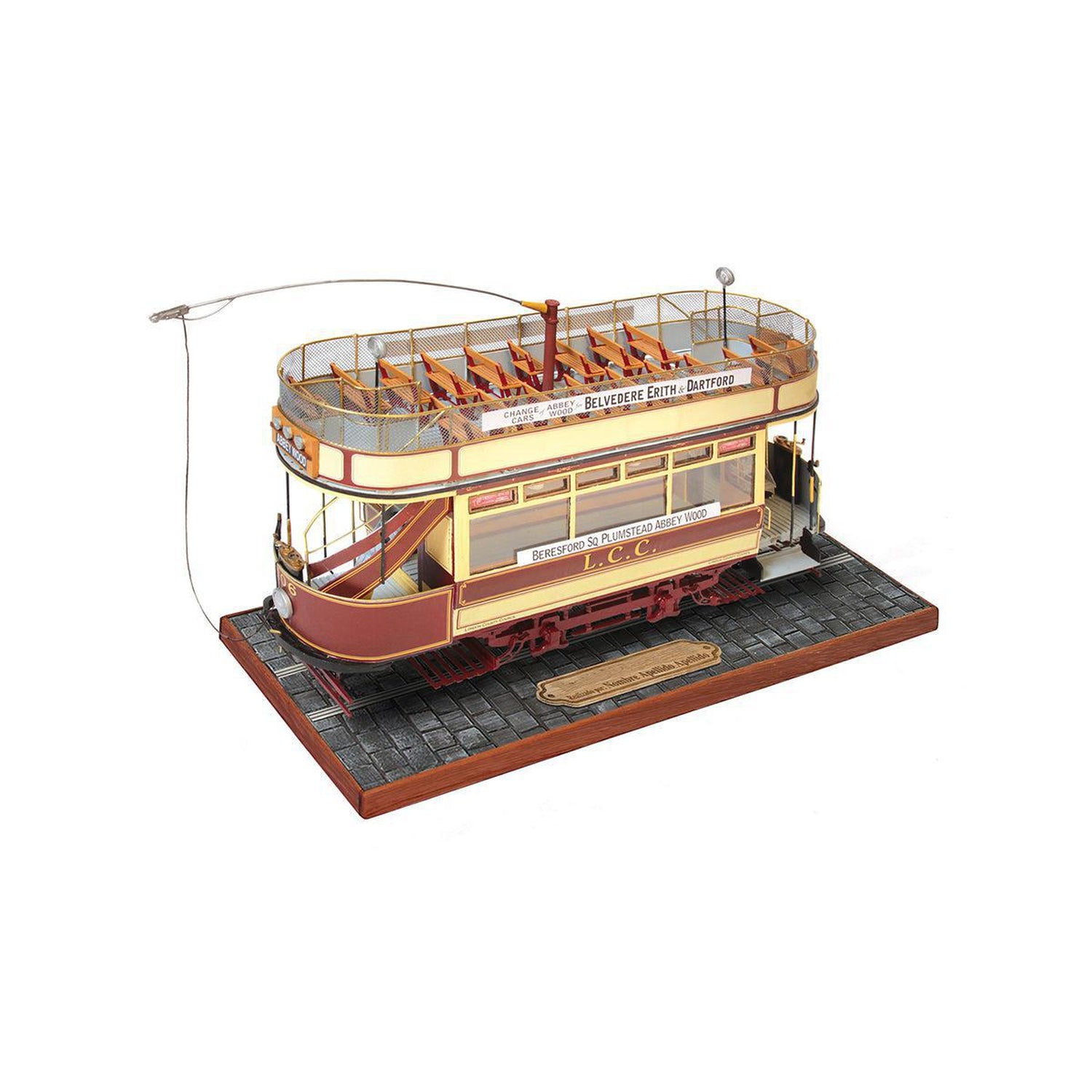 Maqueta del tranvía London de madera y metal