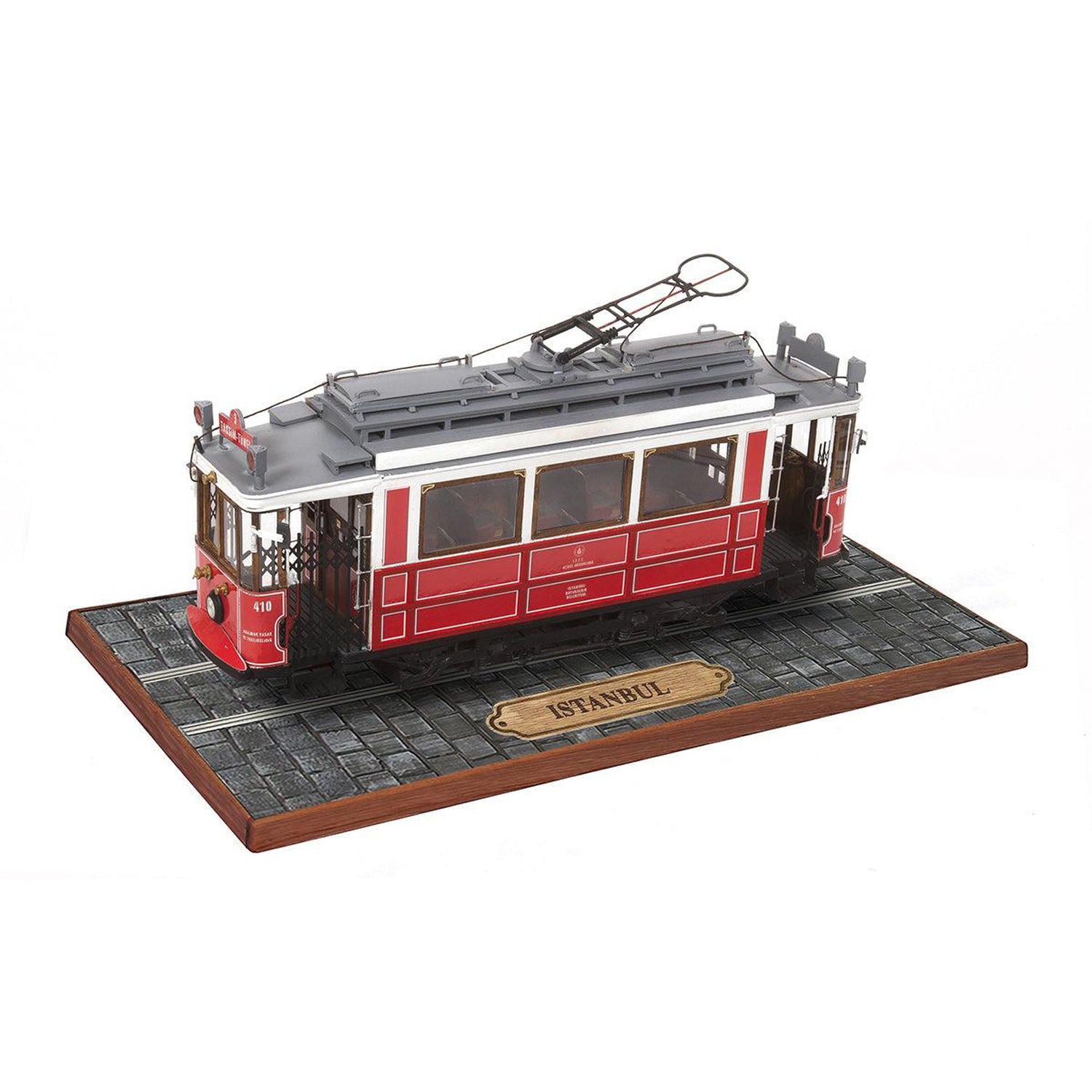 Maqueta del tranvía Istanbul de madera y metal