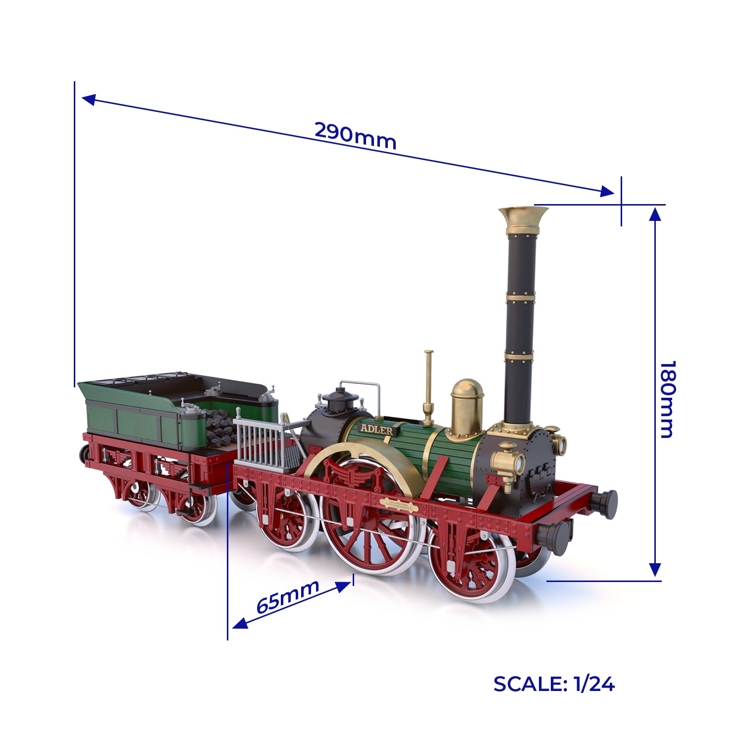 Locomotive Adler. Modèle OcCre ferroviaire.