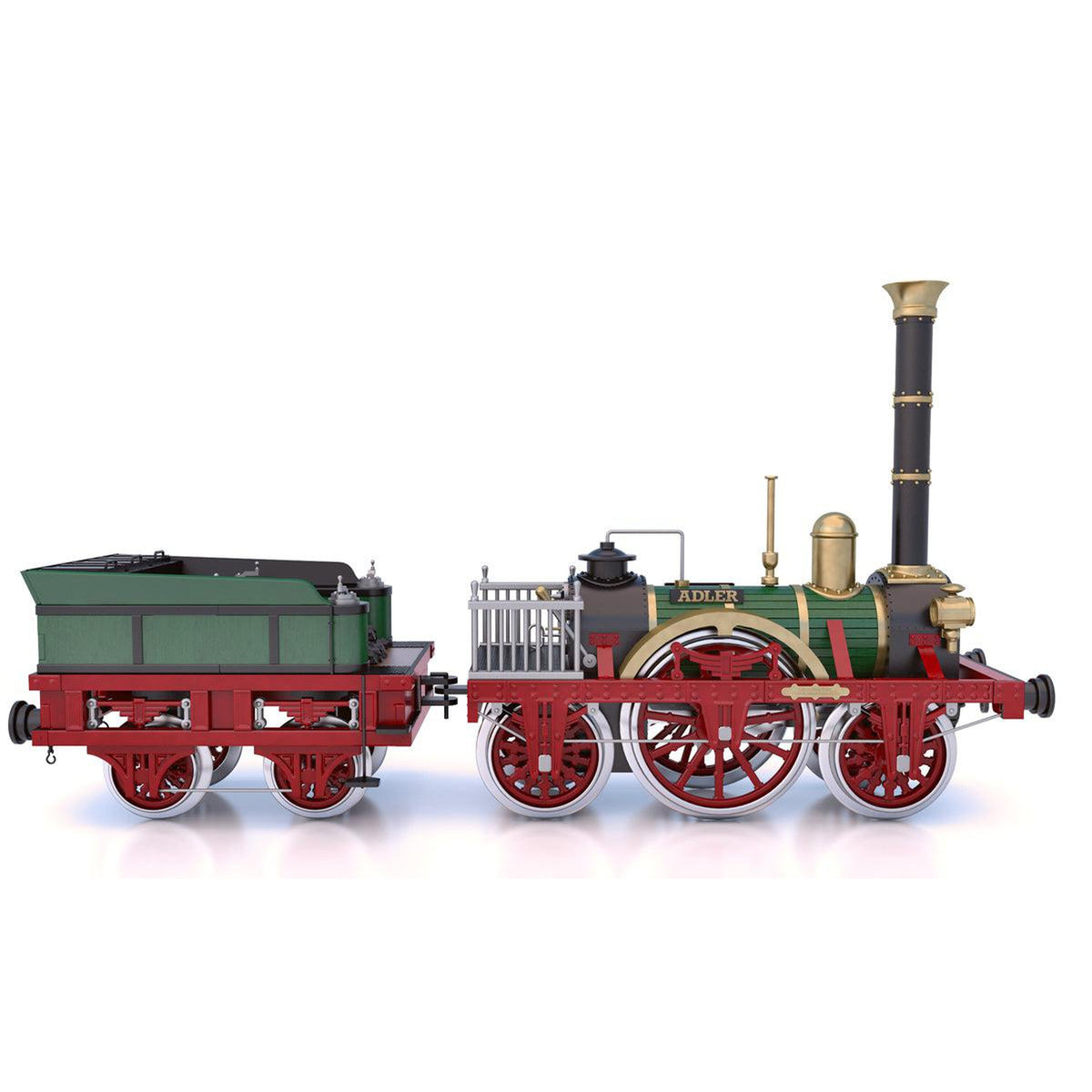 Maqueta del tren Adler de madera y metal