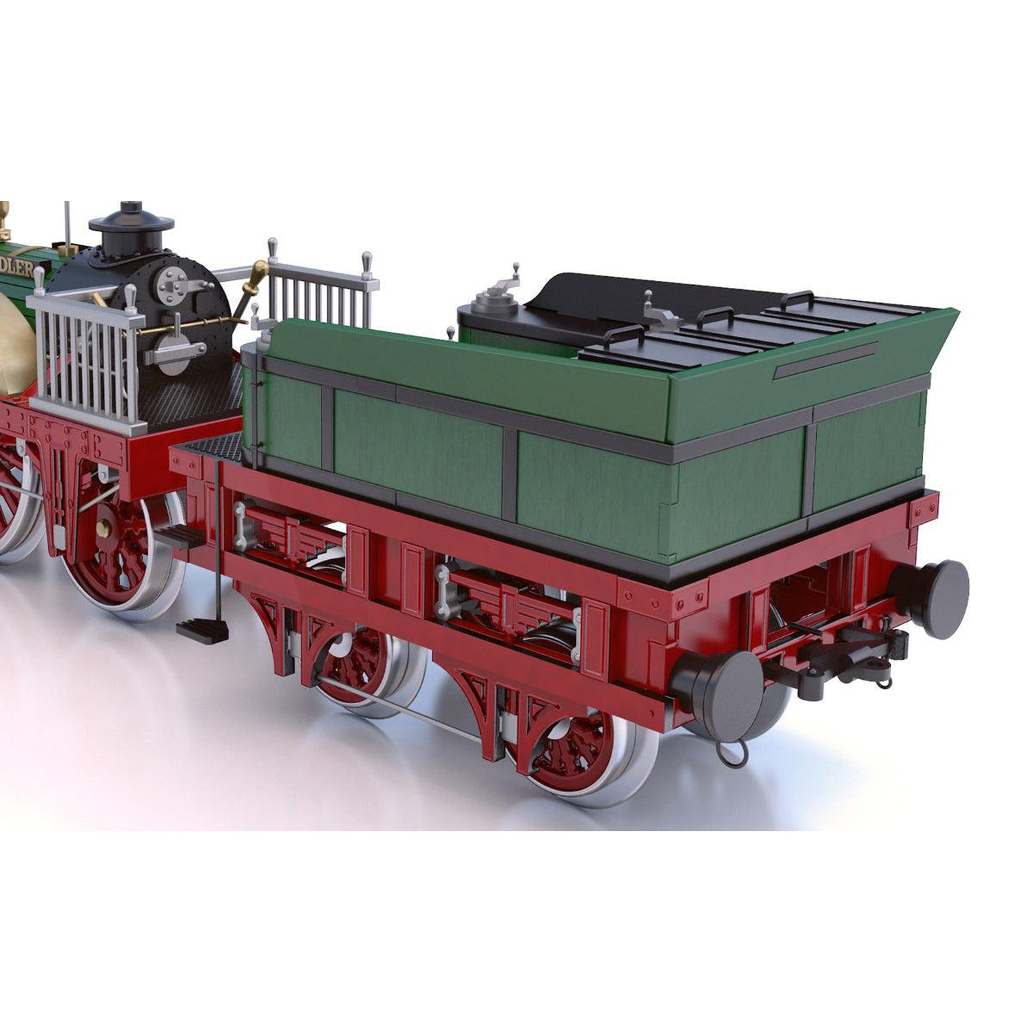 Maqueta del tren Adler de madera y metal