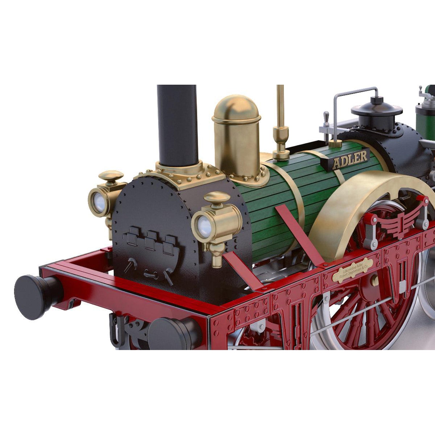 Maqueta del tren Adler de madera y metal