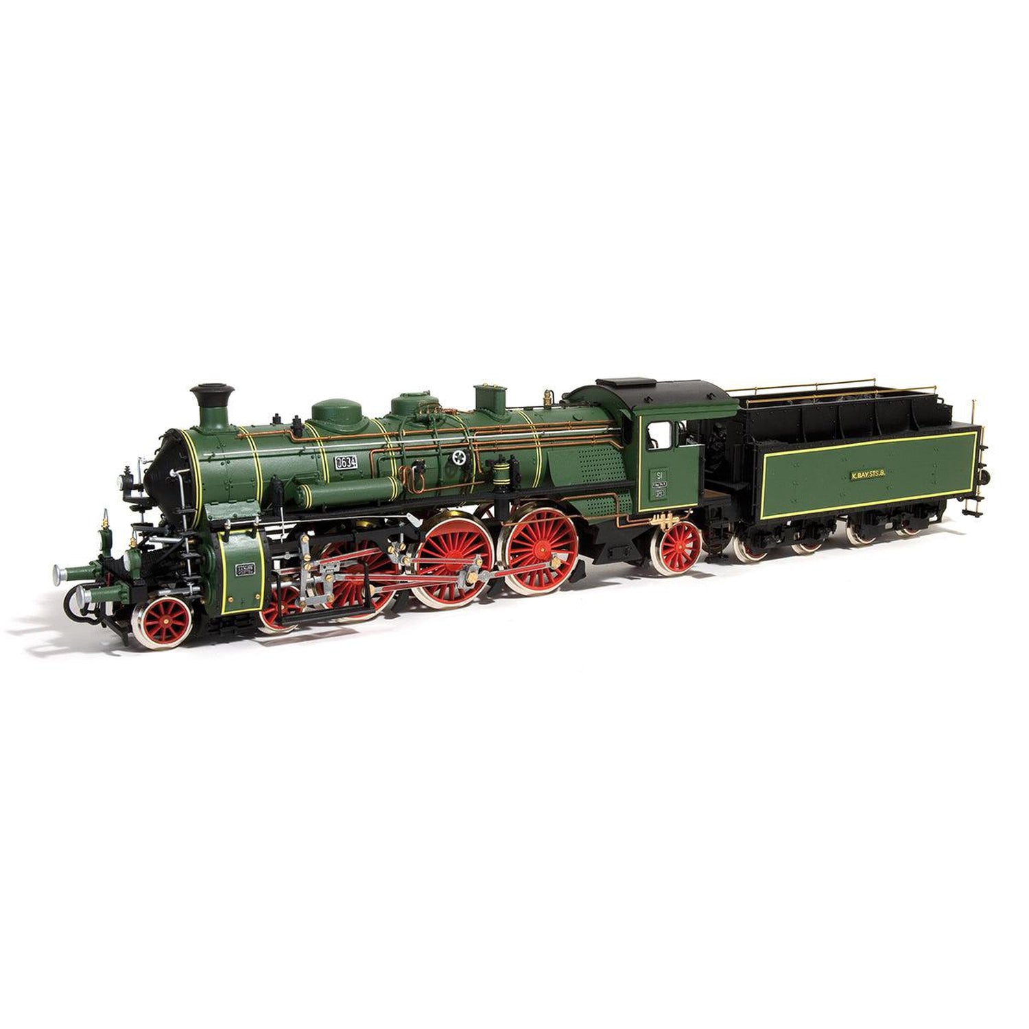 Maqueta de tren S3/6 BR-18 de madera y metal