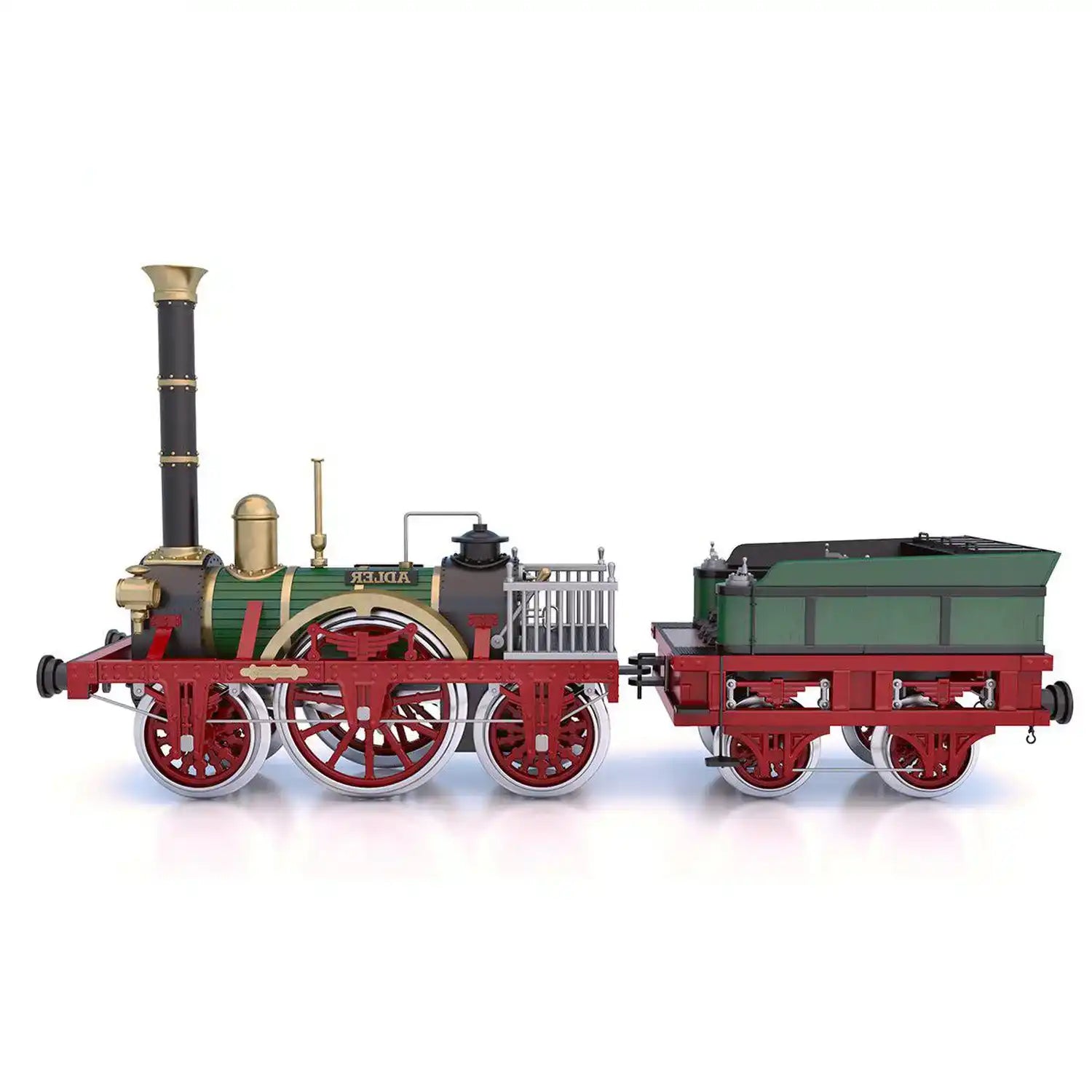 Maqueta del tren Adler de madera y metal