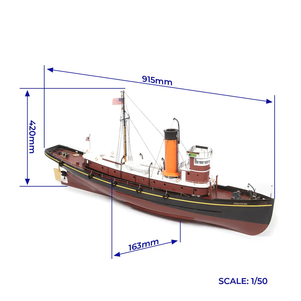 Maqueta barco de madera remolcador HERCULES RC OcCre