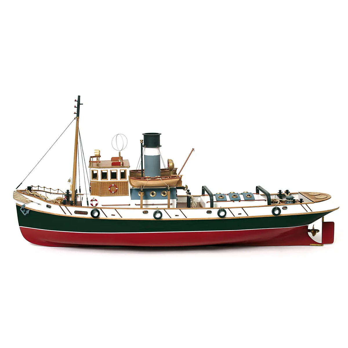 Maqueta de barco de madera remolcador Ulises