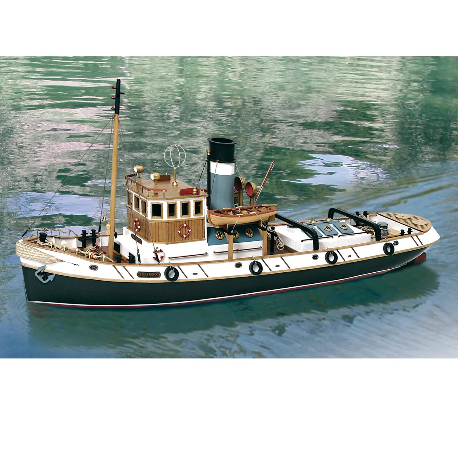 Maqueta de barco de madera remolcador Ulises