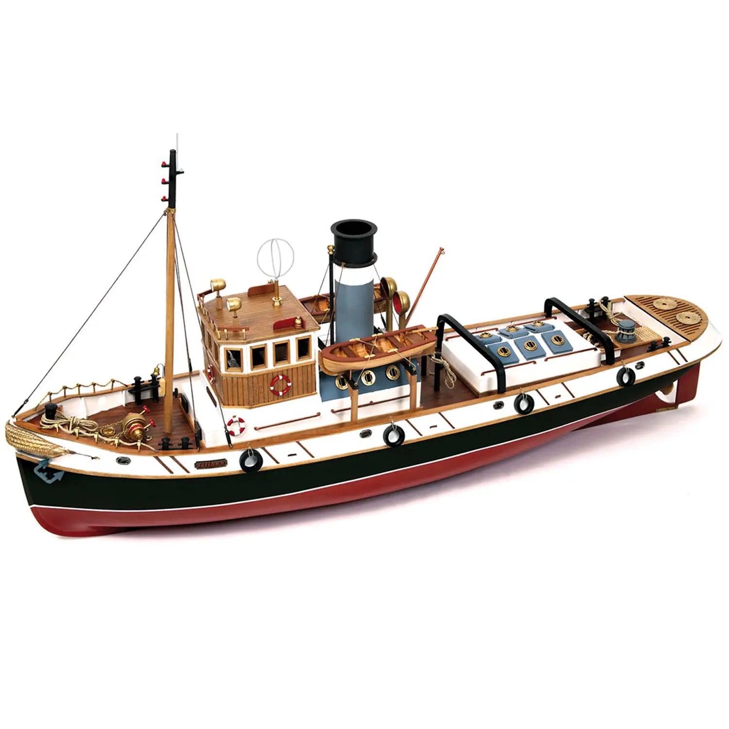 Maqueta de barco de madera remolcador Ulises