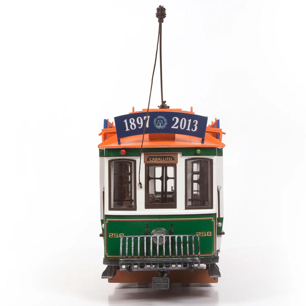 Maqueta de tranvía Buenos Aires de metal-madera