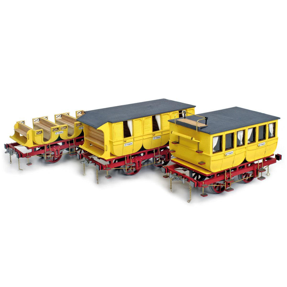Maqueta de coches Adler de madera y metal