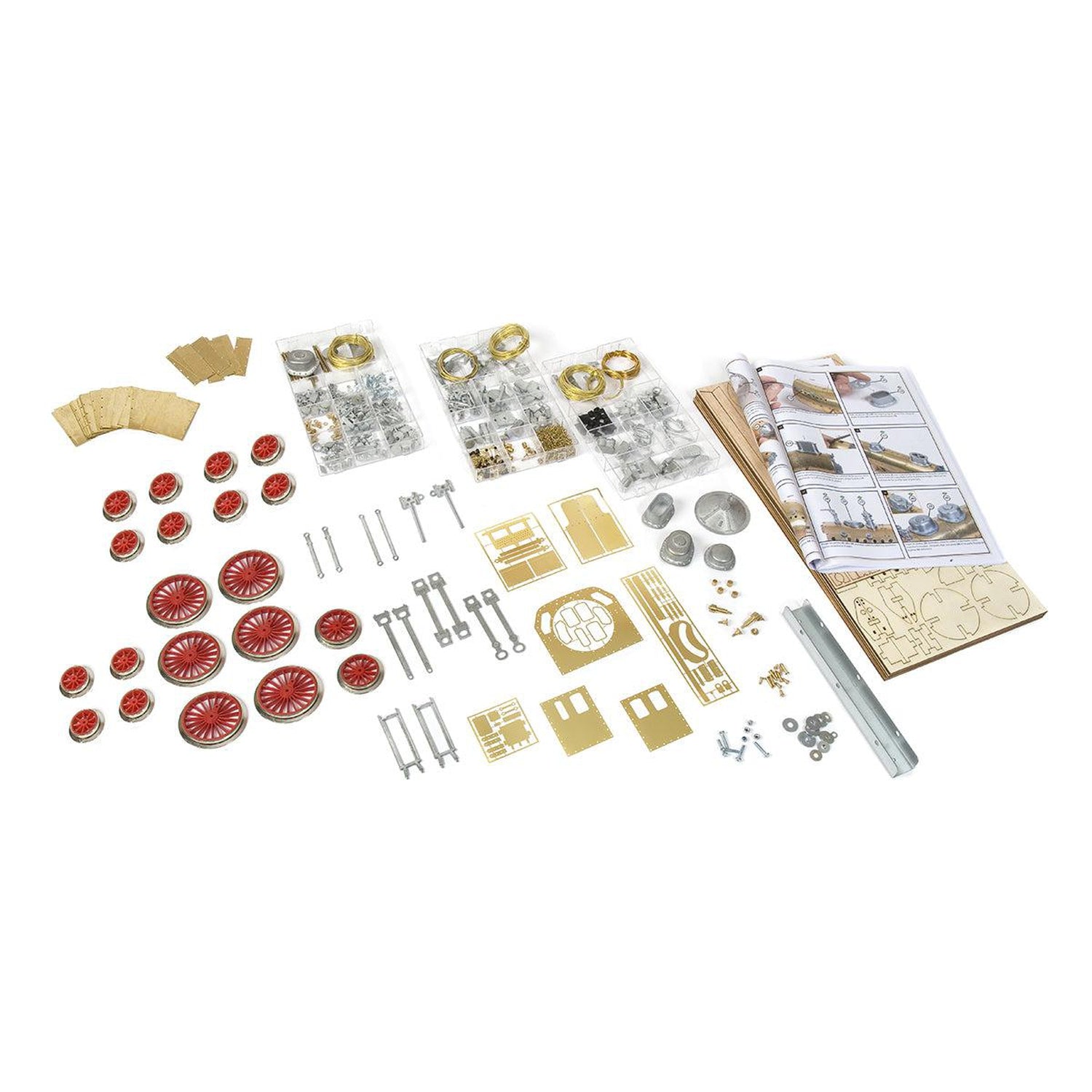 Maqueta de tren Pacific de madera y metal