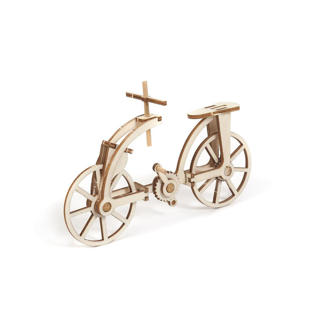 Bicicleta. Máquinas de Leonardo Da Vinci en madera, para montar