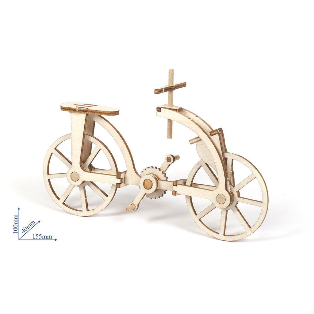 Bicicleta. Máquinas de Leonardo Da Vinci en madera, para montar