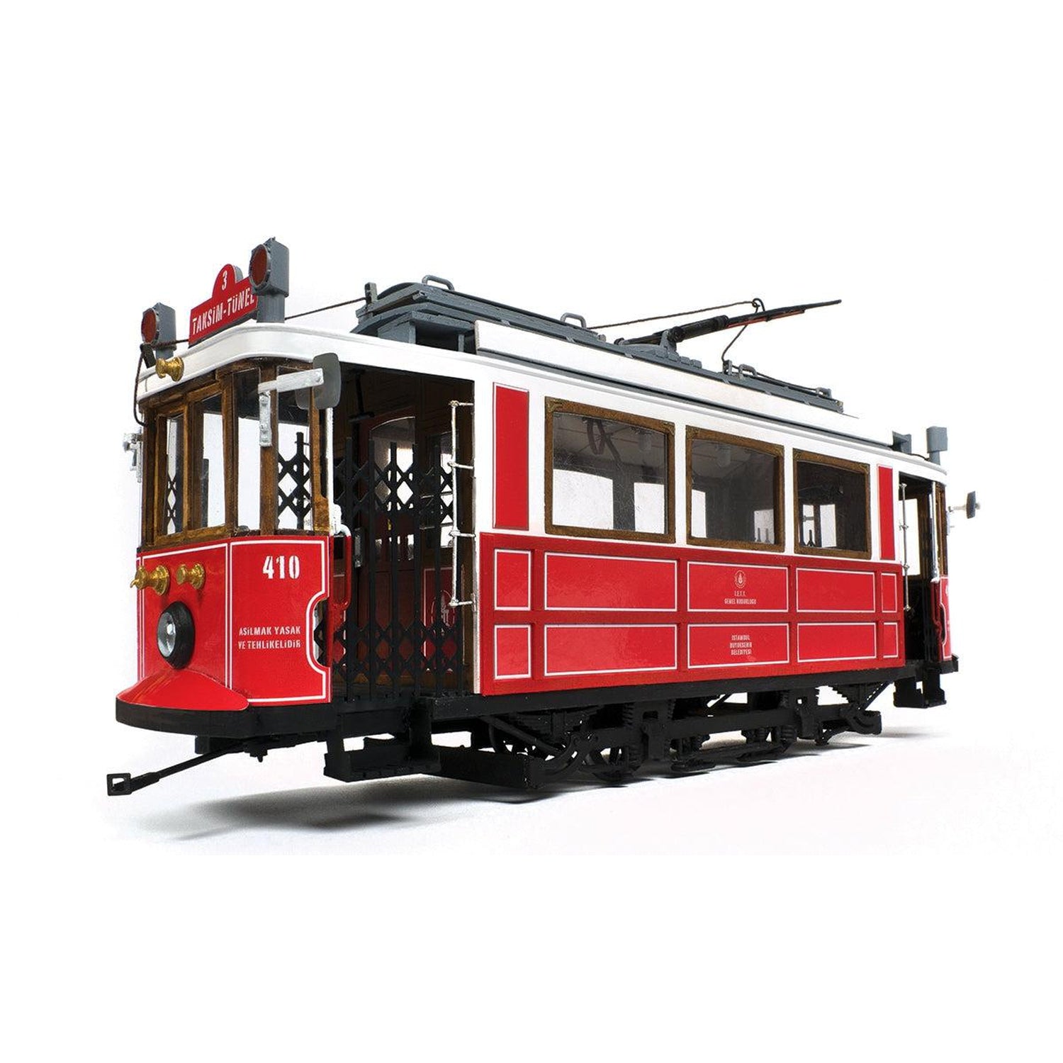 Maqueta del tranvía Istanbul de madera y metal