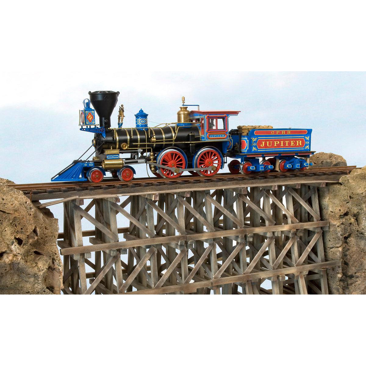 Maqueta de tren Jupiter de madera y metal