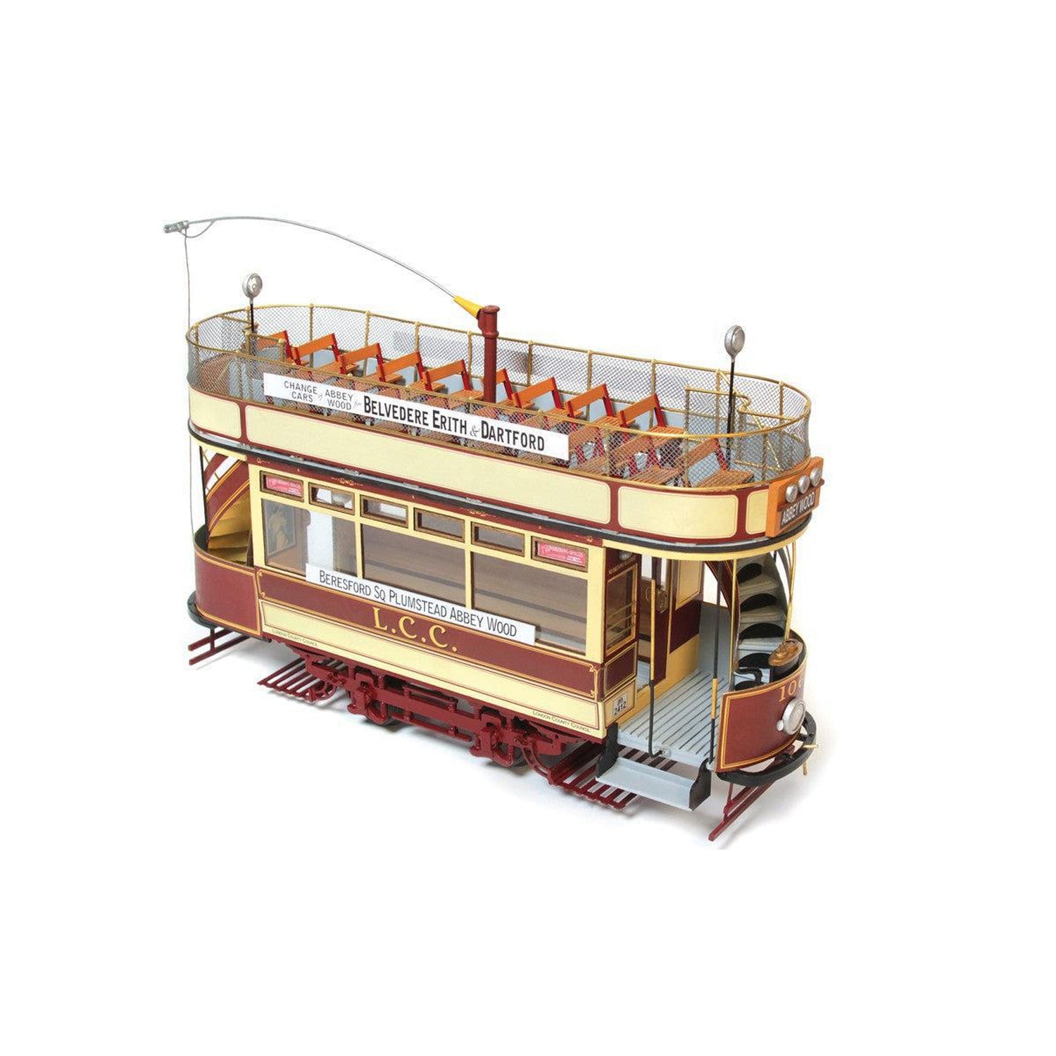 Maqueta del tranvía London de madera y metal