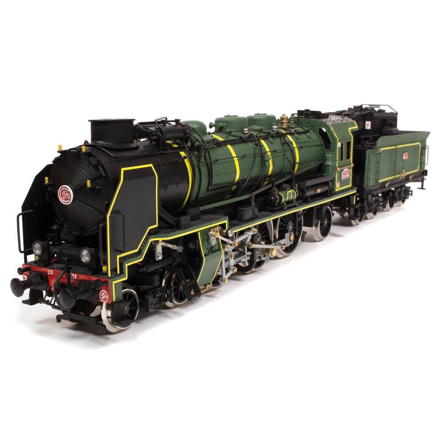 Maqueta de tren Pacific de madera y metal