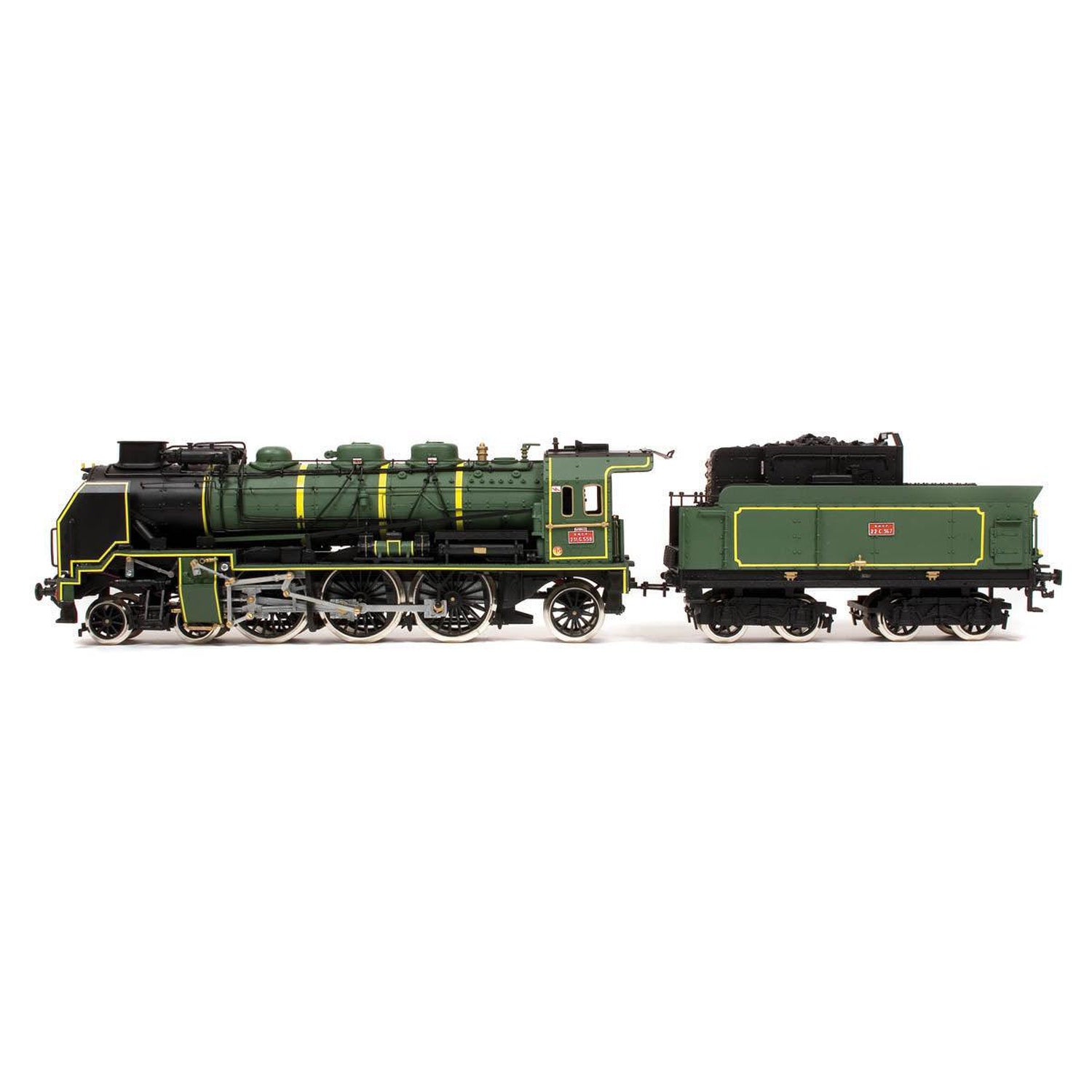 Maqueta de tren Pacific de madera y metal