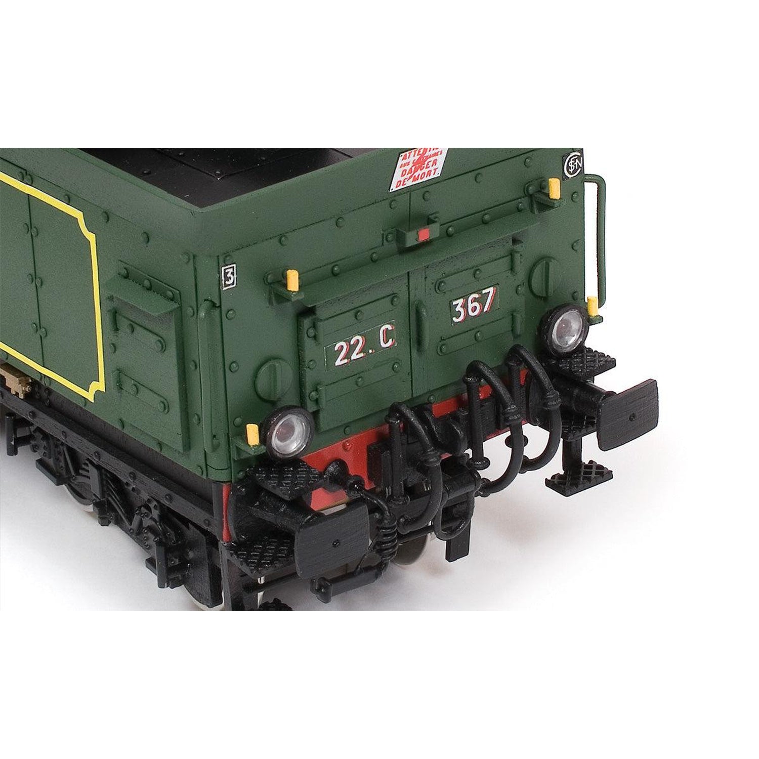 Maqueta de tren Pacific de madera y metal