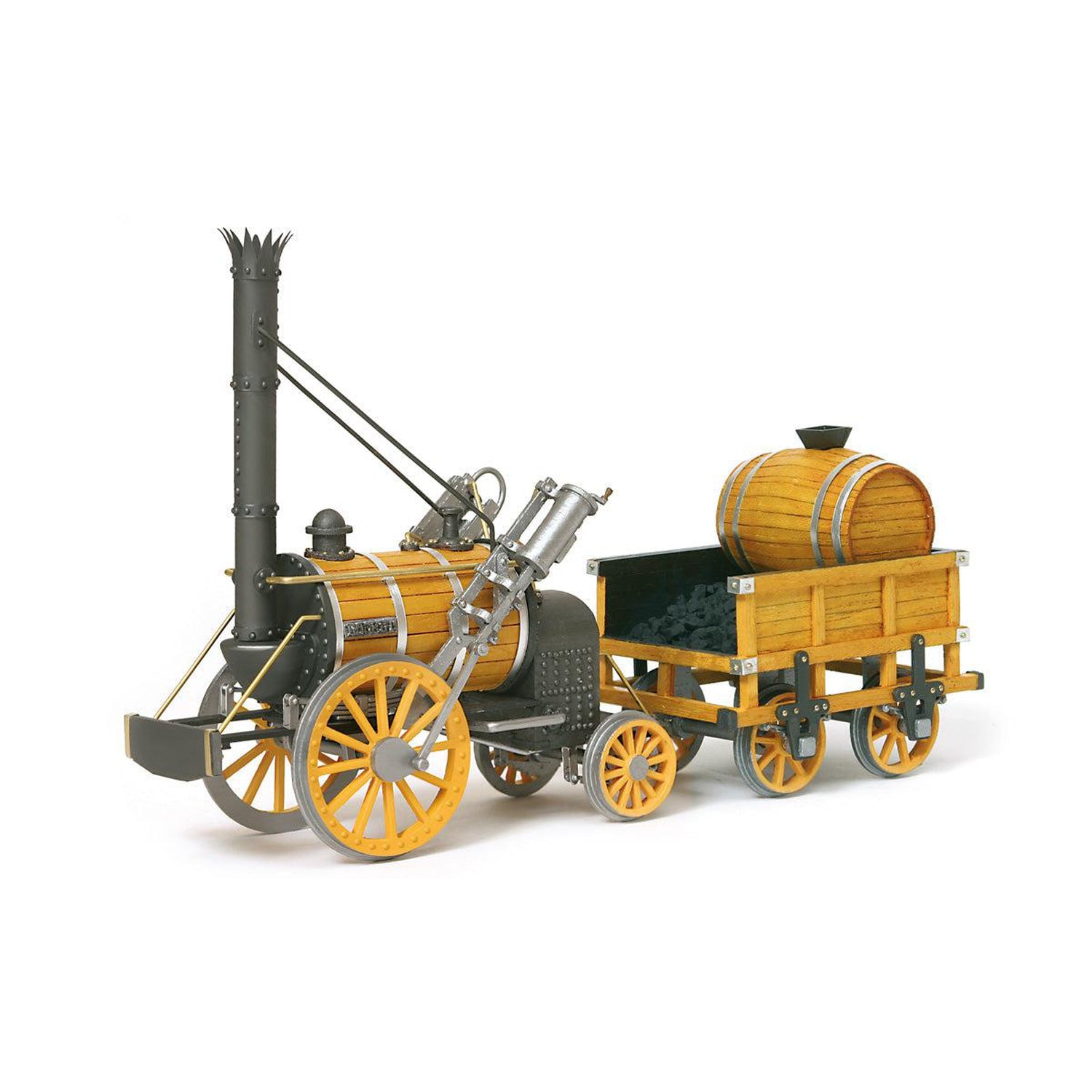 Maqueta de tren Rocket de madera y metal