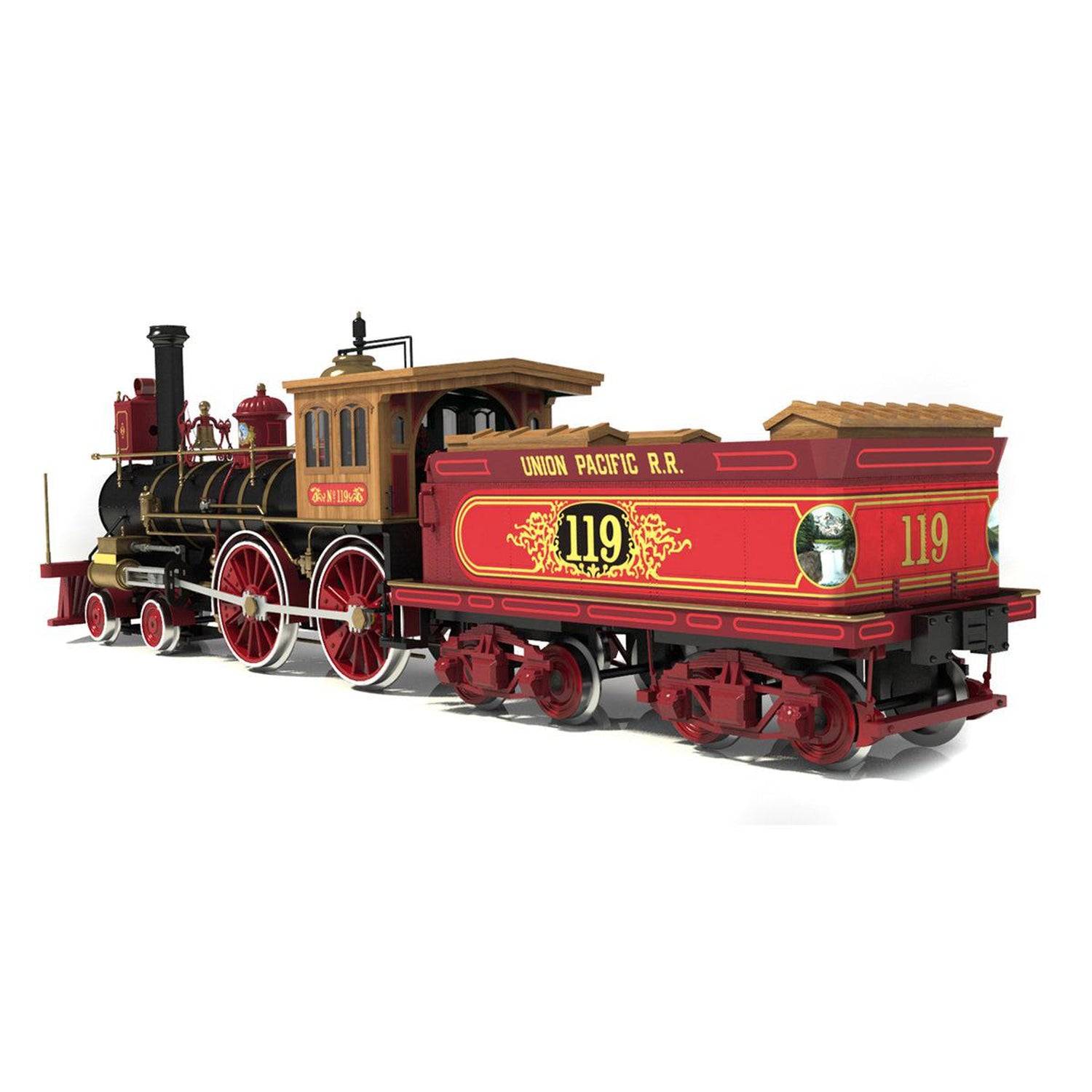 Maqueta de tren Rogers de madera y metal