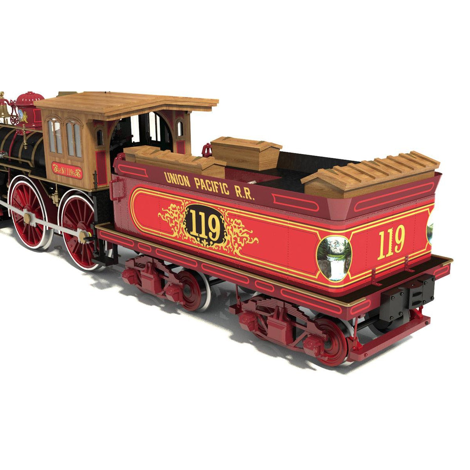 Maqueta de tren Rogers de madera y metal