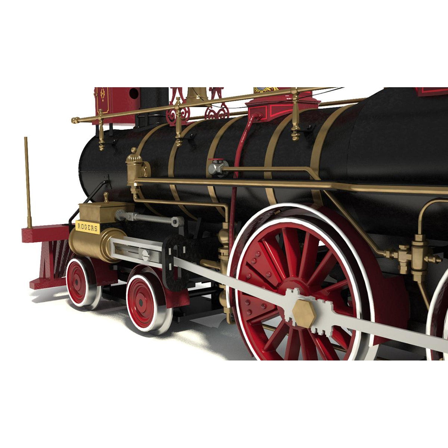 Maqueta de tren Rogers de madera y metal